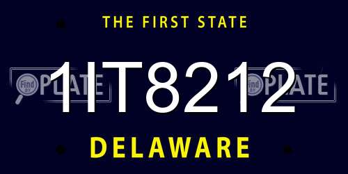 1IT8212 Delaware License Plate
