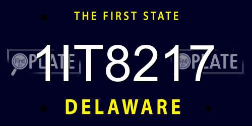 1IT8217 Delaware License Plate