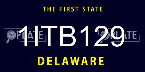 1ITB129 Delaware License Plate