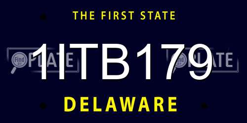 1ITB179 Delaware License Plate