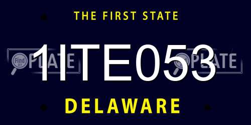1ITE053 Delaware License Plate