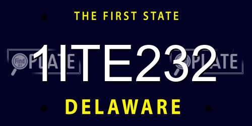 1ITE232 Delaware License Plate