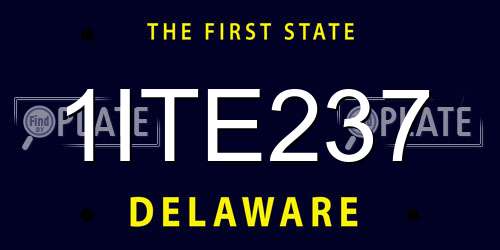 1ITE237 Delaware License Plate