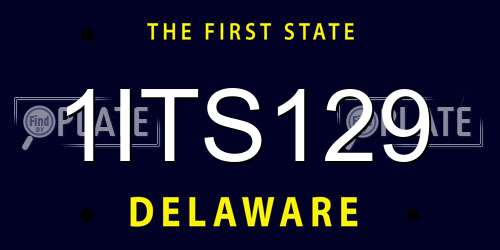 1ITS129 Delaware License Plate