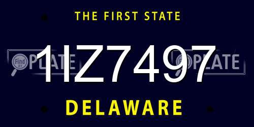 1IZ7497 Delaware License Plate