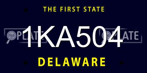 1KA504 Delaware License Plate