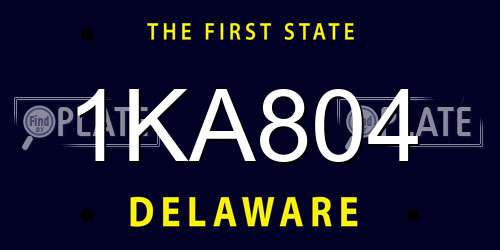 1KA804 Delaware License Plate