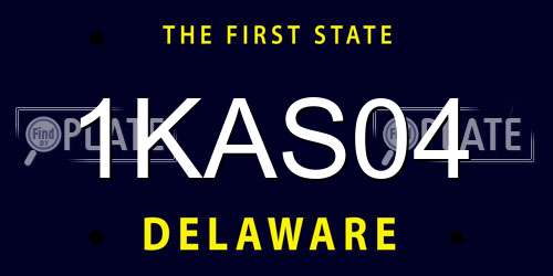 1KAS04 Delaware License Plate