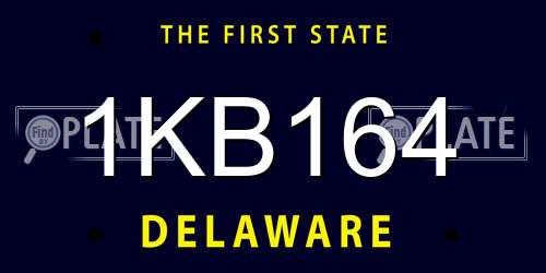 1KB164 Delaware License Plate
