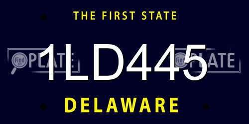 1LD445 Delaware License Plate