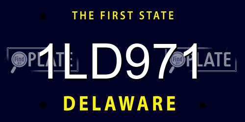 1LD971 Delaware License Plate