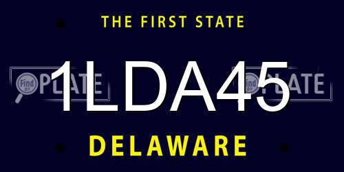 1LDA45 Delaware License Plate