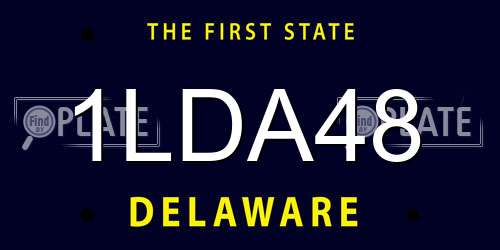 1LDA48 Delaware License Plate