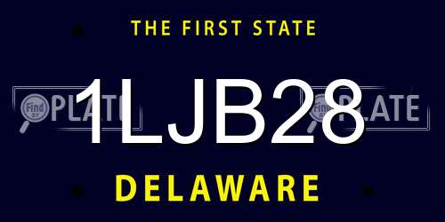 1LJB28 Delaware License Plate