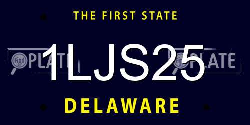 1LJS25 Delaware License Plate