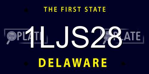 1LJS28 Delaware License Plate