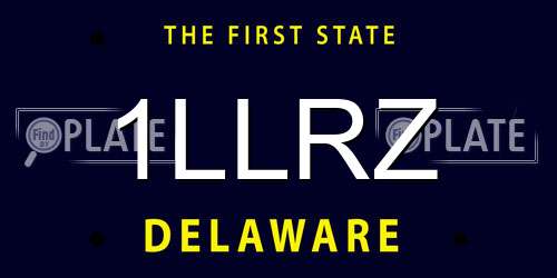 1LLRZ Delaware License Plate