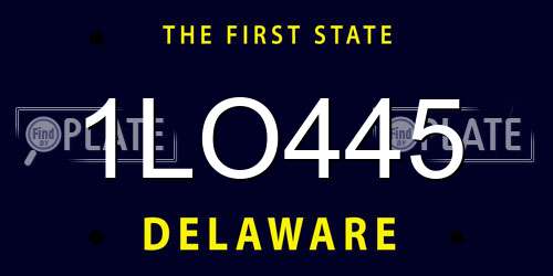 1LO445 Delaware License Plate