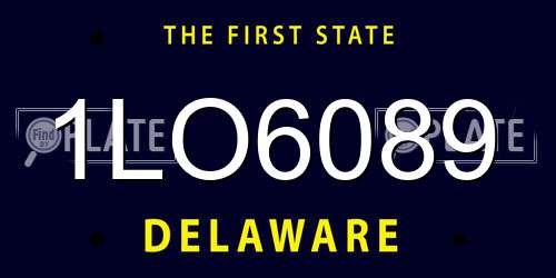 1LO6089 Delaware License Plate