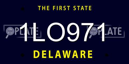 1LO971 Delaware License Plate