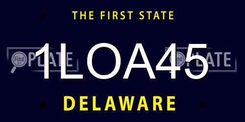 1LOA45 Delaware License Plate