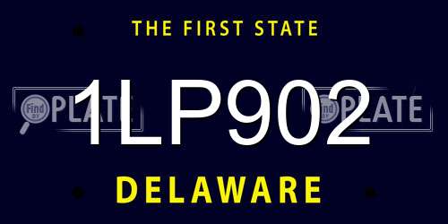 1LP902 Delaware License Plate
