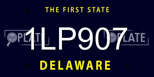 1LP907 Delaware License Plate