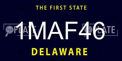 1MAF46 Delaware License Plate