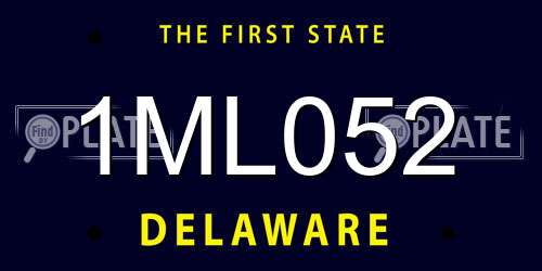 1ML052 Delaware License Plate