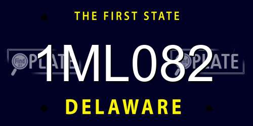 1ML082 Delaware License Plate