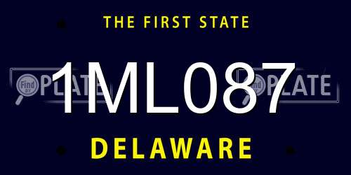 1ML087 Delaware License Plate