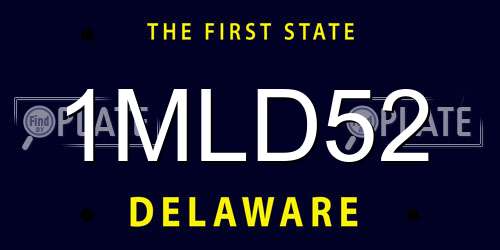 1MLD52 Delaware License Plate
