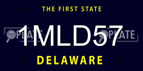 1MLD57 Delaware License Plate
