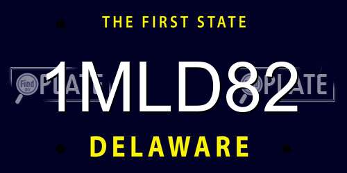 1MLD82 Delaware License Plate