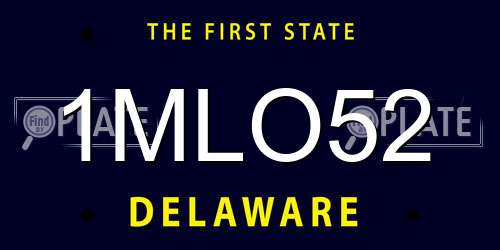 1MLO52 Delaware License Plate