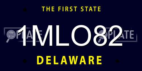 1MLO82 Delaware License Plate