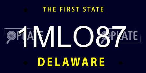 1MLO87 Delaware License Plate
