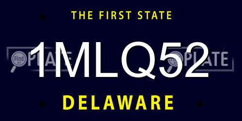 1MLQ52 Delaware License Plate