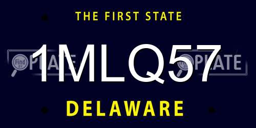 1MLQ57 Delaware License Plate