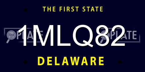 1MLQ82 Delaware License Plate