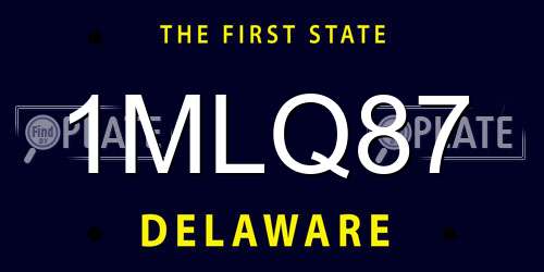 1MLQ87 Delaware License Plate