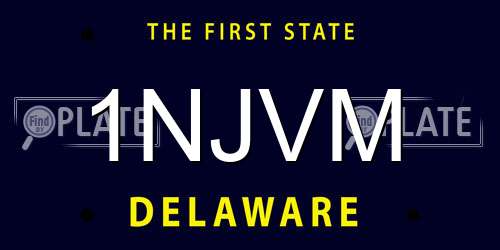1NJVM Delaware License Plate