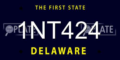 1NT424 Delaware License Plate