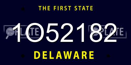 1O52182 Delaware License Plate