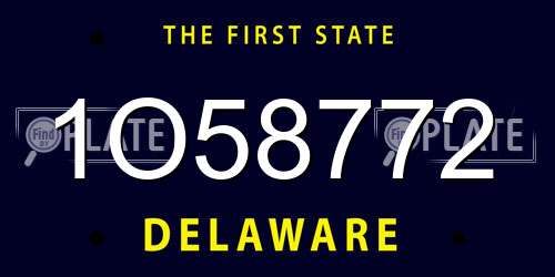 1O58772 Delaware License Plate