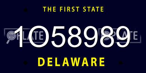 1O58989 Delaware License Plate