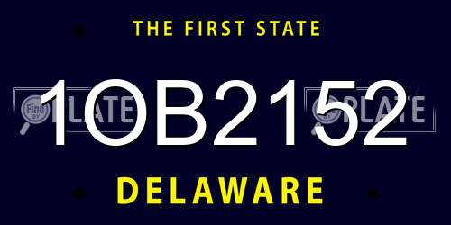 1OB2152 Delaware License Plate