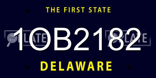 1OB2182 Delaware License Plate