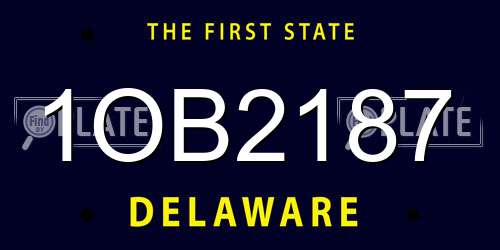 1OB2187 Delaware License Plate