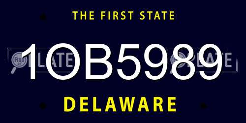 1OB5989 Delaware License Plate
